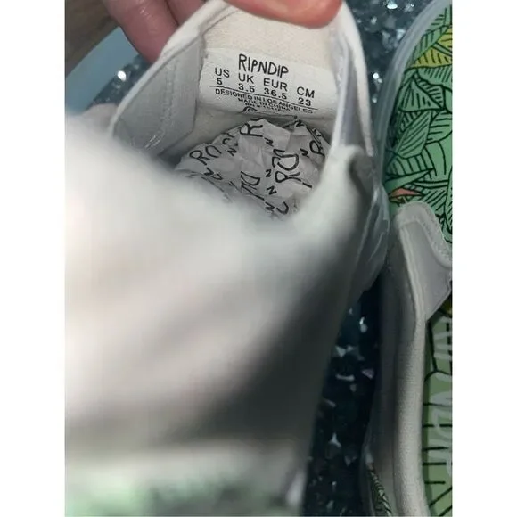 Ripndip lord normal the cat green tropical leaves slip on sneakers size 5W - Picture 11 of 16